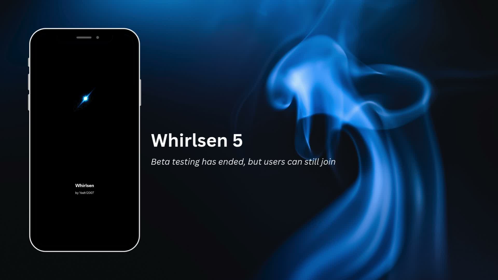 Whirlsen 5's main organized dark layout dashboard showcasing the simple navigation by Yash12007