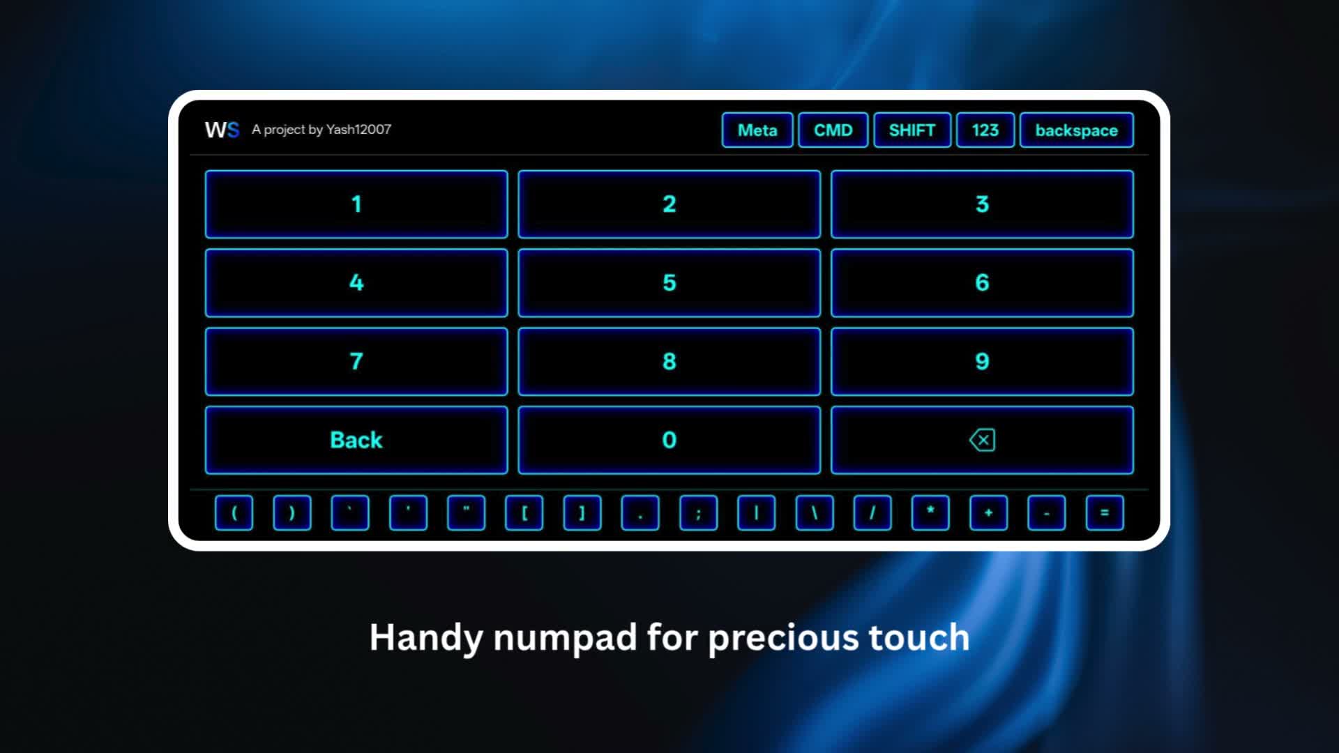 Close-up of the tactile, responsive interface of the Handy Precision Numpad by Yash12007