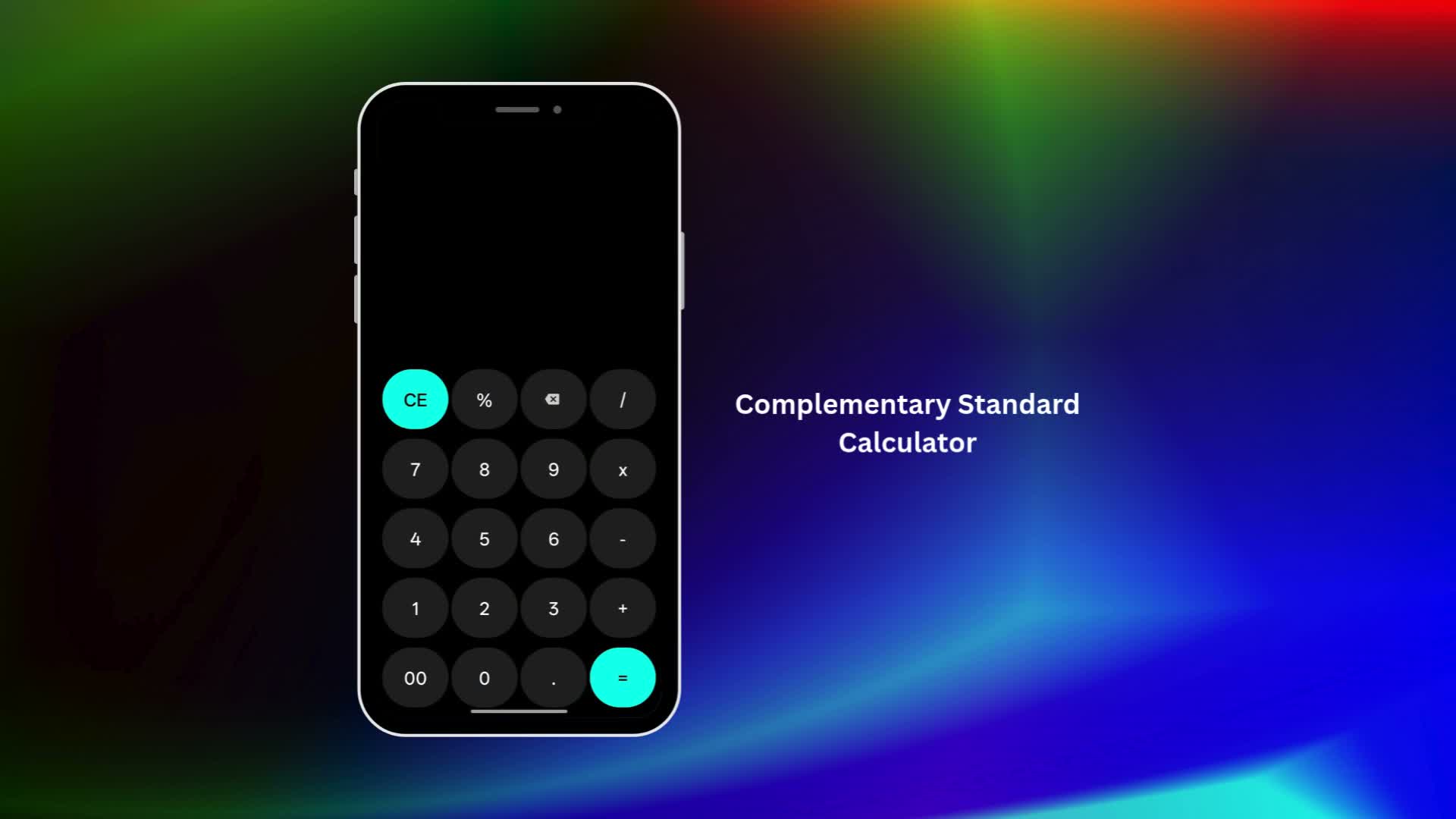 The integrated standard calculator module with its modern, high-contrast dark UI by Yash12007